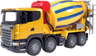 Zabawka Bruder Betoniarka Scania R-Serie M1:16 Żółty (03554)