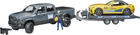 Zestaw autko Bruder Jeep Dodge RAM 2500 z lawetą i terenówką (02504) - obraz 1