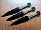 Ножі метальні чорні+камуфляж із чохлом набір (3 в 1) - зображення 5