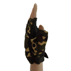 Перчатки тактические без пальцев с резиновой защитой (р. L), камуфляж - изображение 3