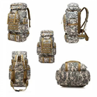 Тактичний армійський похідний рюкзак для військових на 80 л, 70x33x15 см - зображення 5