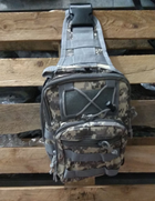 Чоловіча тактична сумка рюкзак на одній лямці METR+ армійська барсетка 28х18х13 см Піксель - зображення 4