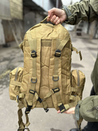 Тактичний військовий рюкзак з підсумками Military військовий рюкзак водовідштовхувальний 50 л 52 х 32 х 22 см Койот - зображення 5