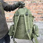 Тактический военный рюкзак с подсумками Military военный рюкзак водоотталкивающий 50 л 52 х 32 х 22 см Олива - изображение 7