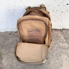 Тактичний похідний рюкзак Military військовий водовідштовхуючий рюкзак 25 л 45х24х22 см Койот - зображення 5