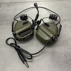 Навушники тактичні Earmor M32H, активні, з кріпленням на шолом і знімним мікрофоном, NRR 22, колір Зелений - зображення 3