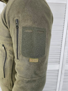 Кофта L флисовая Bazel proff Оливковая, шевроны и карманы на рукавах - изображение 3