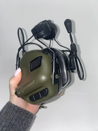 Активні шумоподавлюючі навушники EARMOR M32H з кріпленням для шолома FAST Olive Green Оливковий - зображення 4