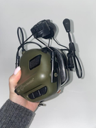 Активні шумоподавлюючі навушники EARMOR M32H з кріпленням для шолома FAST Olive Green Оливковий - зображення 4