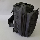 Міцна тактична військова міська сумка рюкзак через плече однолямкова для міста SILVER KNIGHT Чорна АН115 - зображення 3