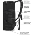 Рюкзак Тактический на 40л штурмовой туристический с системой MOLLE Черный большой - изображение 7
