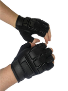 Тактические перчатки без пальцев черные - изображение 2
