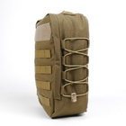 Універсальний тактичний рюкзак 10 літрів, військовий штурмовий рюкзак із щільної тактичної тканини Kiborg Койот - зображення 3