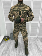 Тактична військова форма комплект Статутний ( Кітель + Штани ), Камуфляж: Піксель ЗСУ, Розмір: M - зображення 1