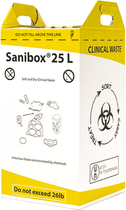 Контейнер-пакет Sanibox для сбора и утилизации медицинских отходов 25 л 10 штук (PF200703) - изображение 1