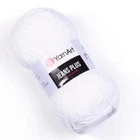 Турецкая пряжа для вязания YarnArt Jeans Plus (джинс плюс) полухлопок толстая пряжа 62 белоснежный