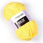 Турецька велюрова пряжа для в'язання YarhArt Dolce (Дольче) 761 жовтий