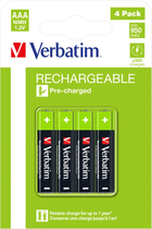 Акумуляторні батарейки Verbatim типу AAA (HR03) 4 шт. (49514) - зображення 1