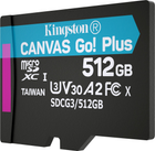 Kingston MicroSDXC 512 GB Płótno Go! Plus Class 10 UHS-I U3 V30 A2 + adapter SD (SDCG3/512GB) - obraz 4