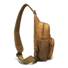 Тактична сумка-рюкзак слінг через плече для військових (бежева) - зображення 3