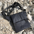 Универсальная сумка тактическая нагрудная, сумка с кобурой из плотной ткани на липучках через плечо Черная - изображение 6