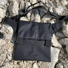 Универсальная сумка тактическая нагрудная, сумка с кобурой из плотной ткани на липучках через плечо Черная - изображение 7