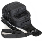 Універсальна сумка тактична нагрудна, військова сумка із щільної тактичної тканини через плече Чорна - зображення 3
