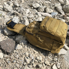 Универсальная сумка тактическая нагрудная, военная сумка из плотной тактической ткани через плечо Койот - изображение 7