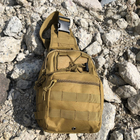 Универсальная сумка тактическая нагрудная, военная сумка из плотной тактической ткани через плечо Койот - изображение 8