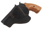 Кобура поясная Револьвер 3 не формованная (кожа, чёрная) - изображение 3