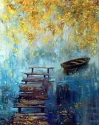 Алмазна мозаїка Осінь на річці 40x50см DM-269