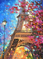 Алмазная мозаика У эйфелевой башни 40x55см DM-080