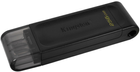 Pendrive Kingston DataTraveller 70 256 GB USB typu C. czarny (DT70/256 GB) - obraz 1