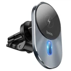 Автомобільний тримач для телефону з бездротовою зарядкою HOCO CA91 Magnetic Wireless Fast Charging 15W Max Чорно-Сірий
