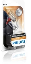 Лампа розжарювання W5W12V 5W W 2,1X9,5d (blister 2шт) (вир-во Philips) Philips (12961B2)