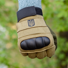 Тактичні рукавички довгопалі (закриті, з пальцями) з гербом койот L - зображення 9
