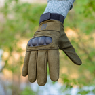 Тактичні рукавички довгопалі (закриті, з пальцями) з гербом какі XL - зображення 4