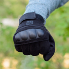 Перчатки тактические длиннопалые (закрытые, с пальцами) с гербом черные М - изображение 4