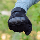 Тактичні рукавички довгопалі (закриті, з пальцями) з гербом чорні XXL - зображення 4