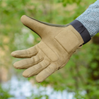 Тактичні рукавички довгопалі (закриті, з пальцями) з гербом койот XXL - зображення 7