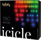 Світлодіодна Smart LED-гірлянда Twinkly Icicle RGB 190, BT + Wi-Fi, Gen II, IP44 кабель прозорий (TWI190STP-TEU)