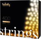 Світлодіодна Smart LED-гірлянда Twinkly Strings AWW 400, BT + Wi-Fi, Gen II, IP44, кабель чорний (TWS400GOP-BEU) - зображення 1