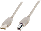 Kabel Digitus USB 2.0 (AM/BM) 1,8 m biały (AK-300102-018-E) - obraz 1