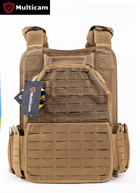 Плитоноска-тактический военный жилет разгрузка, бронежилет ТМ MULTICAM X650 цвет песочный, MOLLE, Cordura 1000D, регулируемый размер - изображение 2