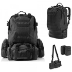 Рюкзак мужской тактический с 3 подсумками Tactical Backpack B08 Чёрный на 55 л военный туристический для охоты и рыбалки с креплением MOLLE - изображение 3