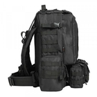Рюкзак тактичний чоловічий з 3 підсумками Tactical Backpack B08 Чорний на 55 л військовий туристичний для полювання та риболовлі з кріпленням MOLLE - зображення 5