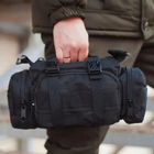 Рюкзак тактичний чоловічий з 3 підсумками Tactical Backpack B08 Чорний на 55 л військовий туристичний для полювання та риболовлі з кріпленням MOLLE - зображення 9