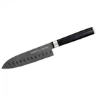 Кухонний ніж санток із жолобчастою лінією леза Samura Mo-V Stonewash 13.8 см (SM-0093B)
