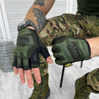 Перчатки тактические, имеющие открытые концы пальцев (хаки) - изображение 1