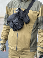 Сумка тактическая городская на пояс Tactical с карманом под бутылку Черная (1026-black) - изображение 5